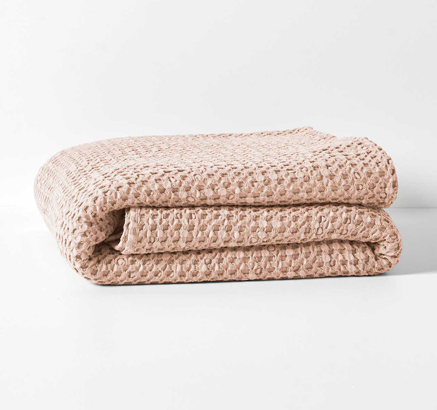 Waffle 140x200cm Throw Rug Pink