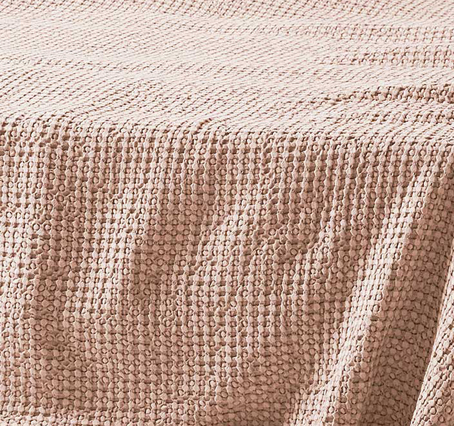 Waffle Bed Throw Pink
