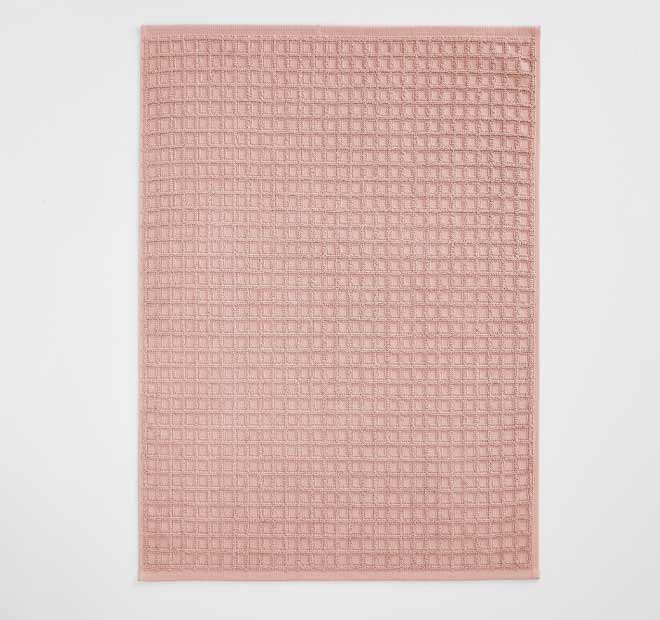 Waffle 5 Piece 580GSM Cotton Bath Towel Set Pink Clay