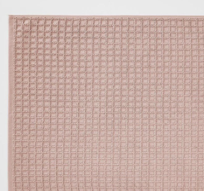 Waffle 840GSM Cotton Bath Mat Pink Clay