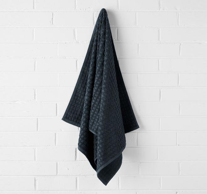 Waffle 5 Piece 580GSM Cotton Bath Towel Set Slate