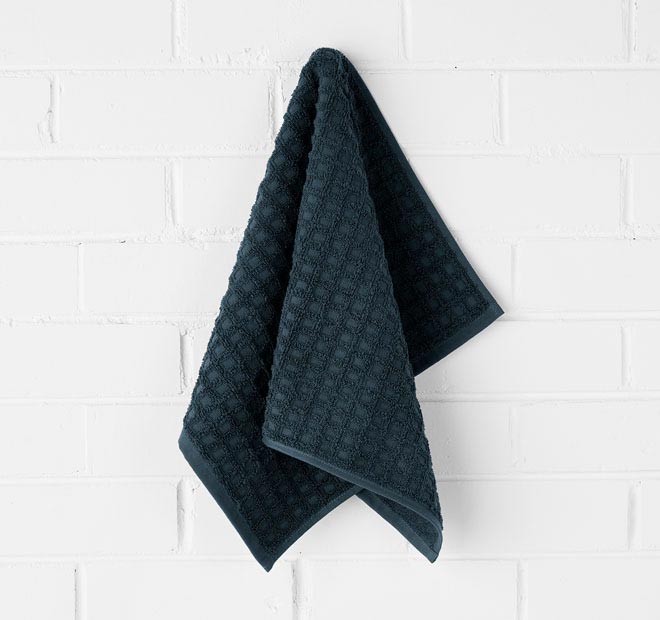 Waffle 5 Piece 580GSM Cotton Bath Towel Set Slate