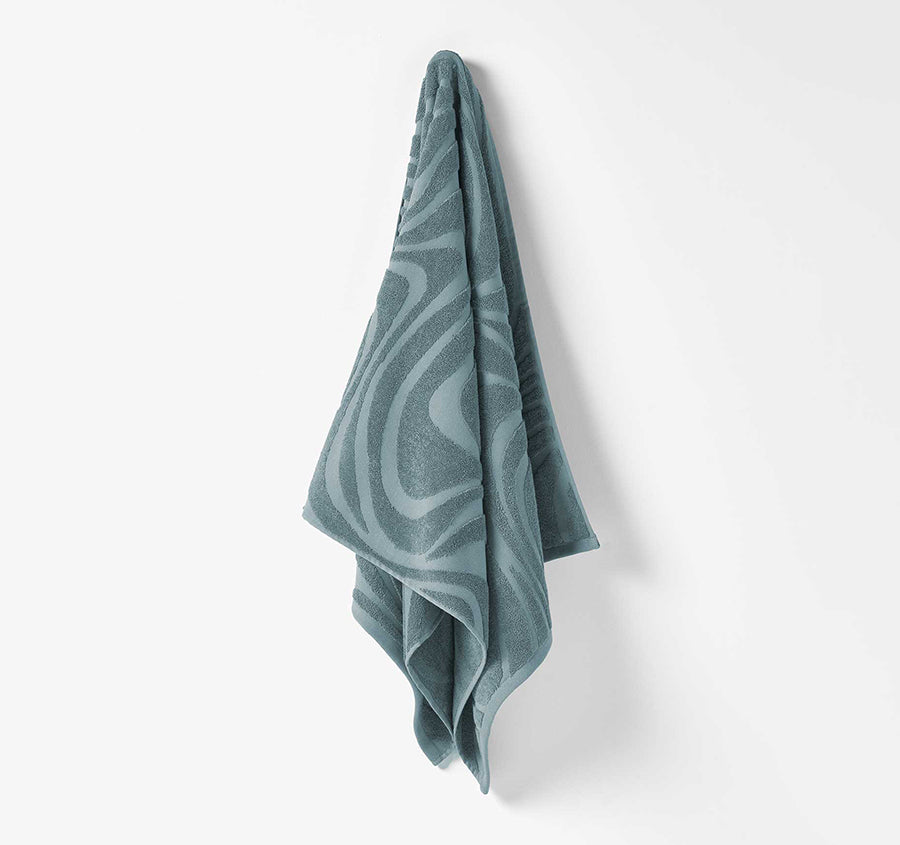 Wave 5 Piece 550GSM Cotton Bath Towel Set Pacific Blue