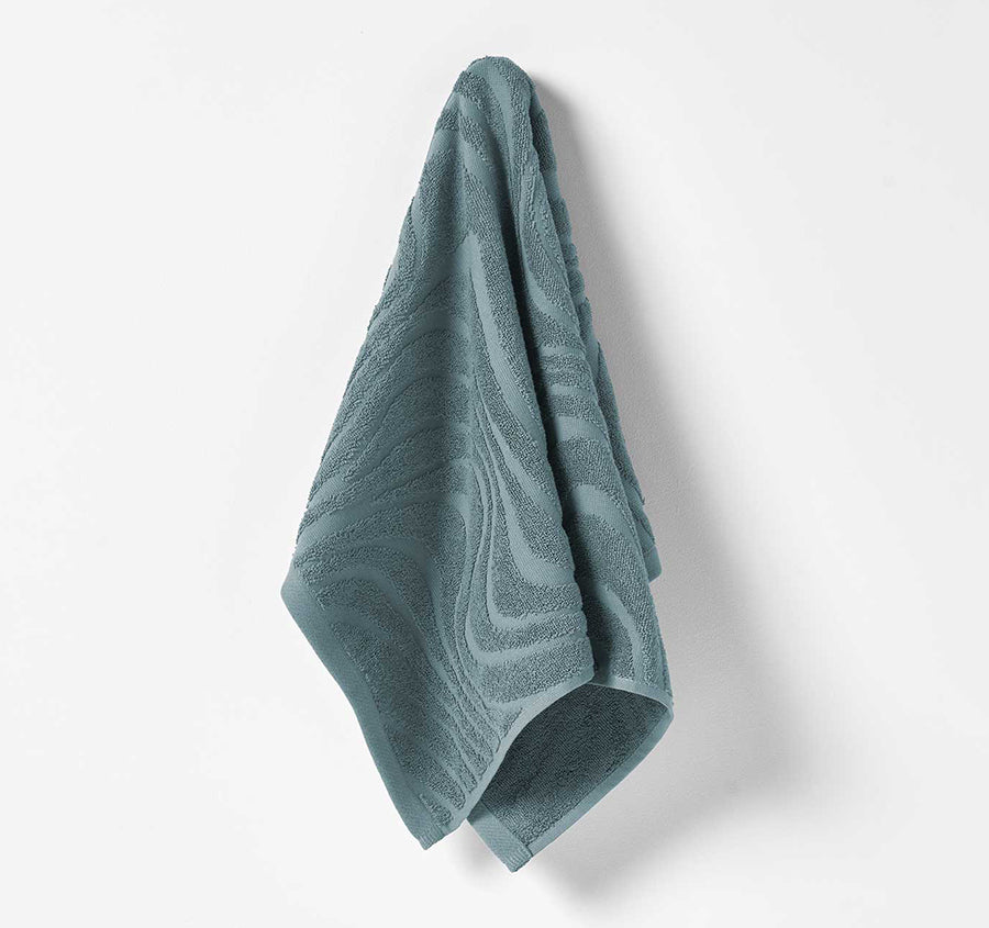 Wave 5 Piece 550GSM Cotton Bath Towel Set Pacific Blue