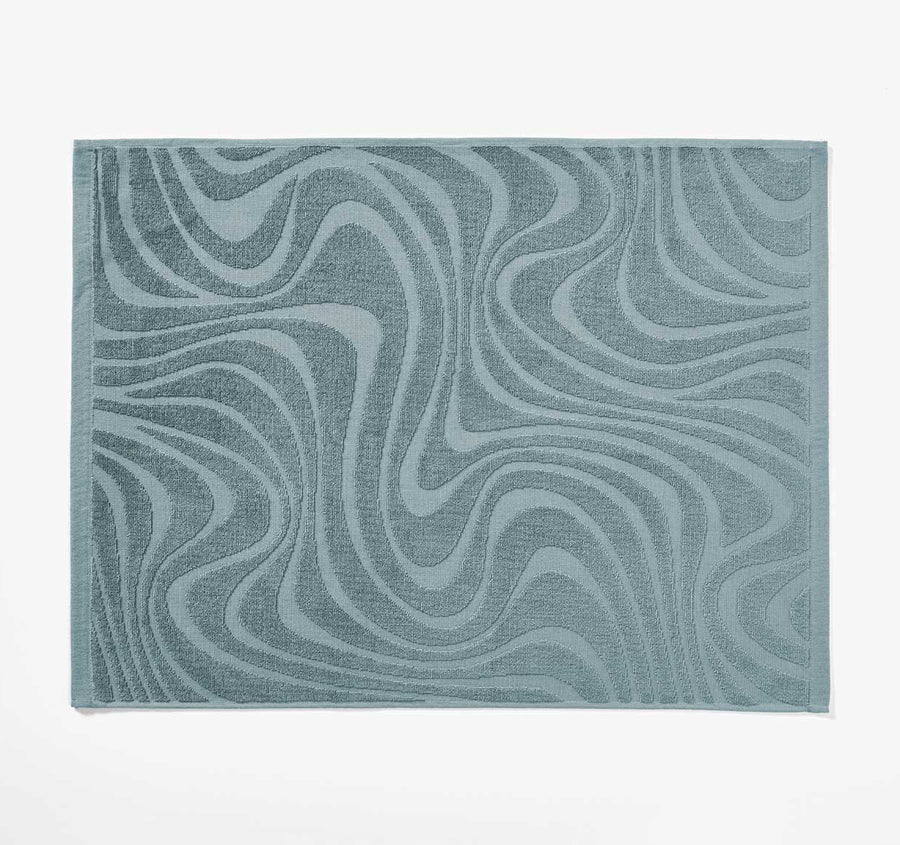 Wave 5 Piece 550GSM Cotton Bath Towel Set Pacific Blue