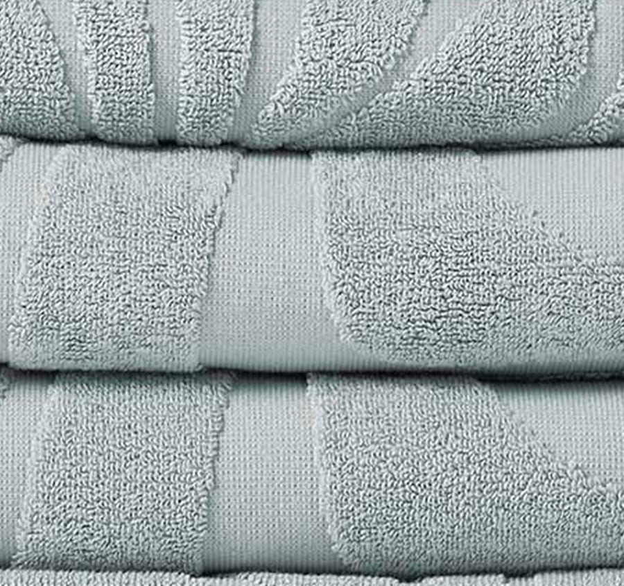 Wave 5 Piece 550GSM Cotton Bath Towel Set Pearl Blue