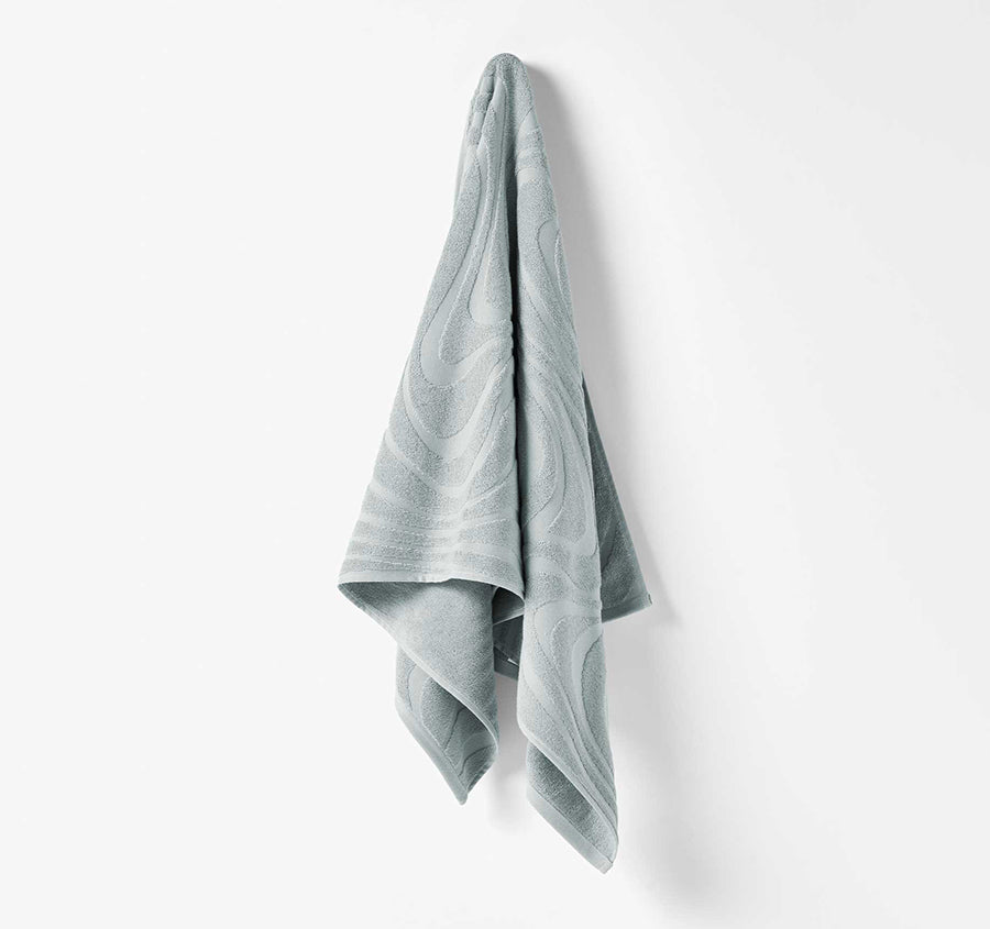 Wave 5 Piece 550GSM Cotton Bath Towel Set Pearl Blue