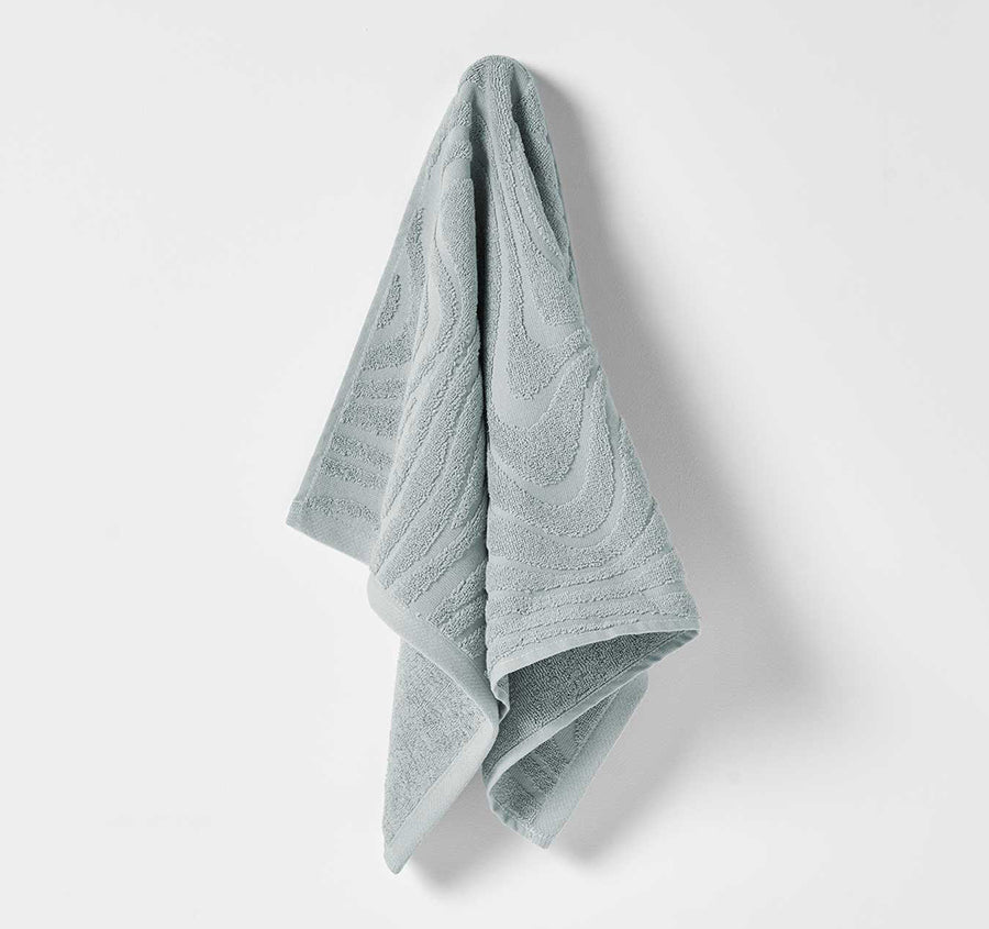 Wave 5 Piece 550GSM Cotton Bath Towel Set Pearl Blue