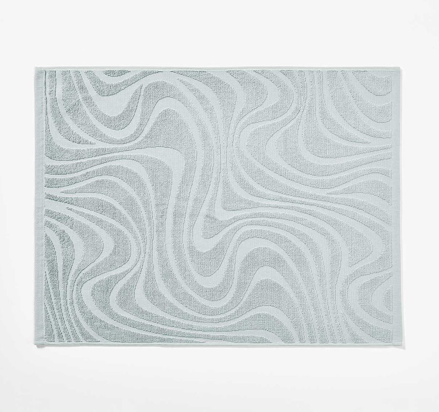 Wave 5 Piece 550GSM Cotton Bath Towel Set Pearl Blue