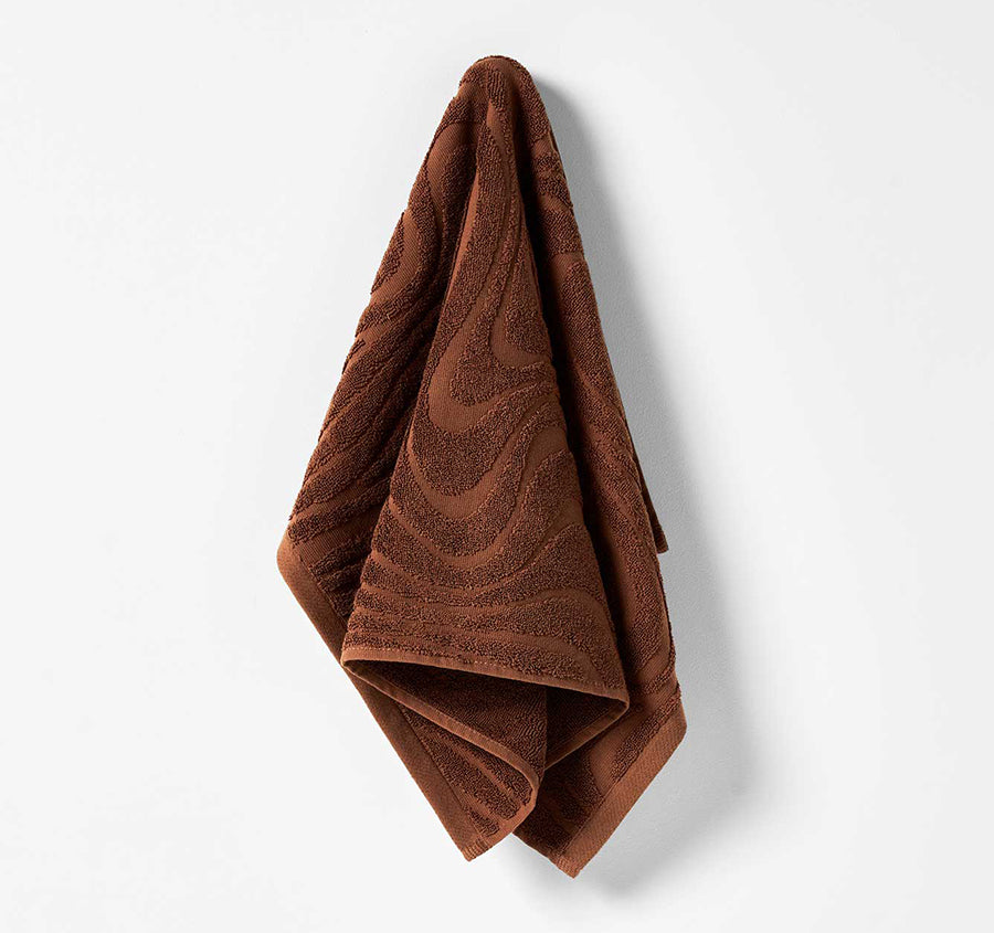 Wave 5 Piece 550GSM Cotton Bath Towel Set Pecan