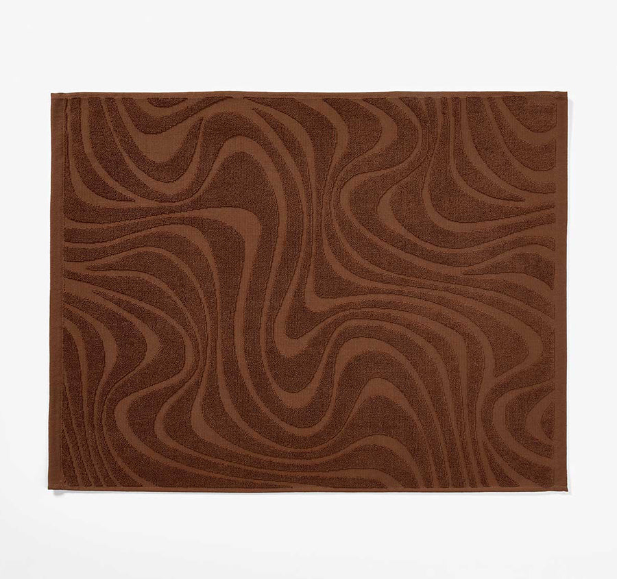 Wave 5 Piece 550GSM Cotton Bath Towel Set Pecan