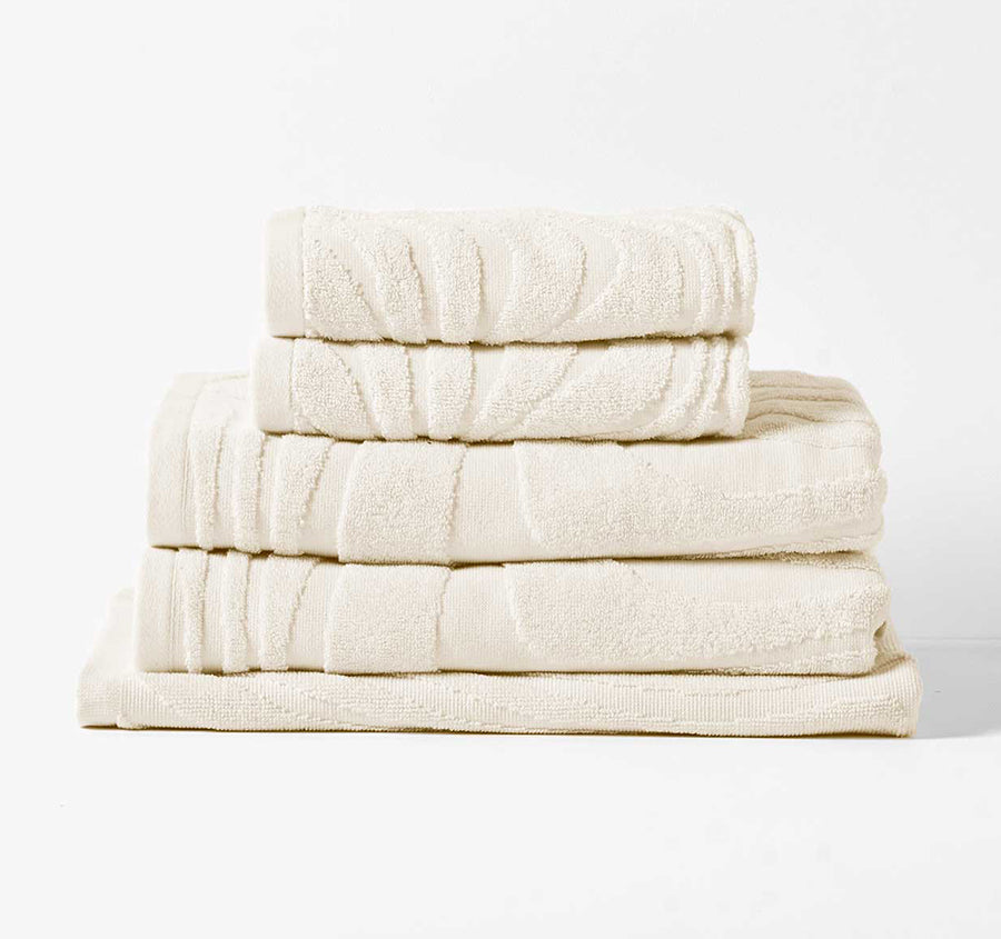Wave 5 Piece 550GSM Cotton Bath Towel Set Sand
