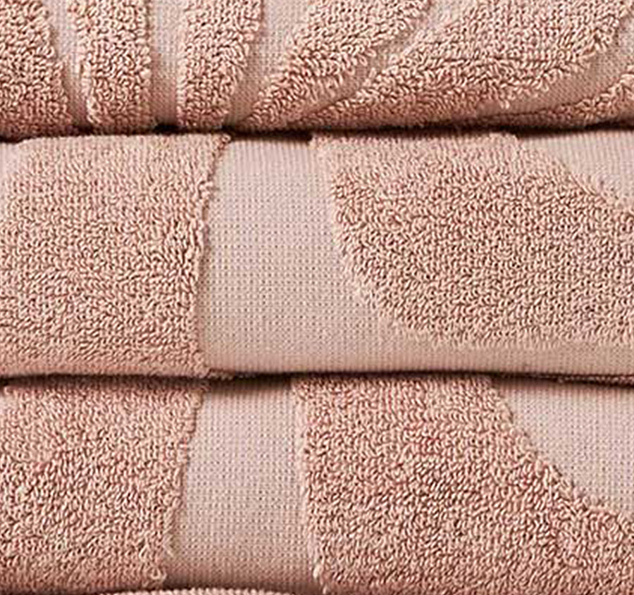Wave 5 Piece 550GSM Cotton Bath Towel Set Shell