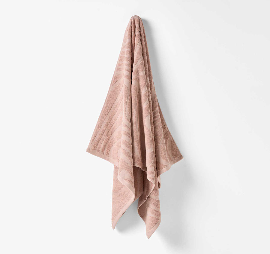 Wave 5 Piece 550GSM Cotton Bath Towel Set Shell