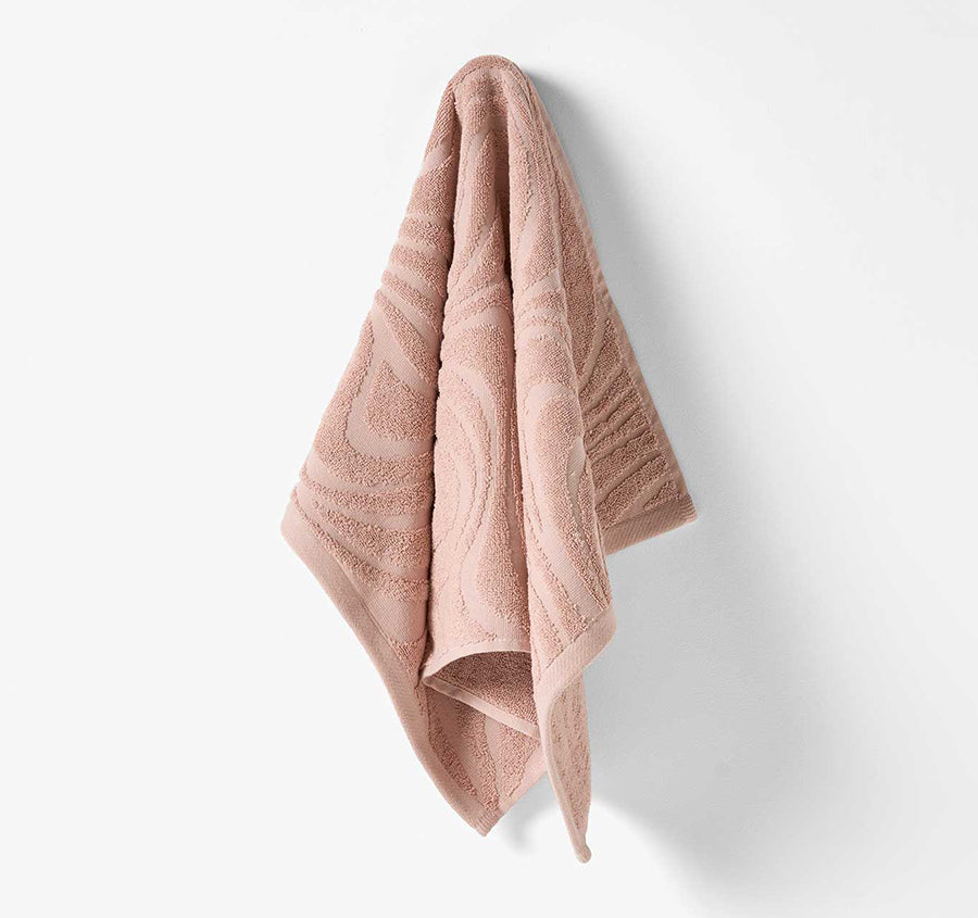 Wave 5 Piece 550GSM Cotton Bath Towel Set Shell