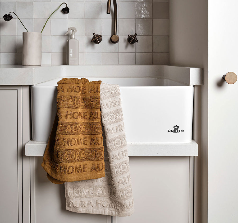 Ava Australian Cotton 2 Pack Tea Towel Natural and Bronze