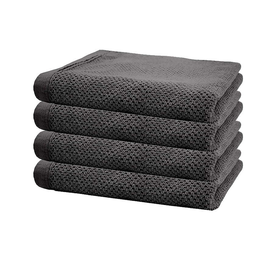 Angove 4 Piece 600GSM Cotton Hand Towel Set Charcoal