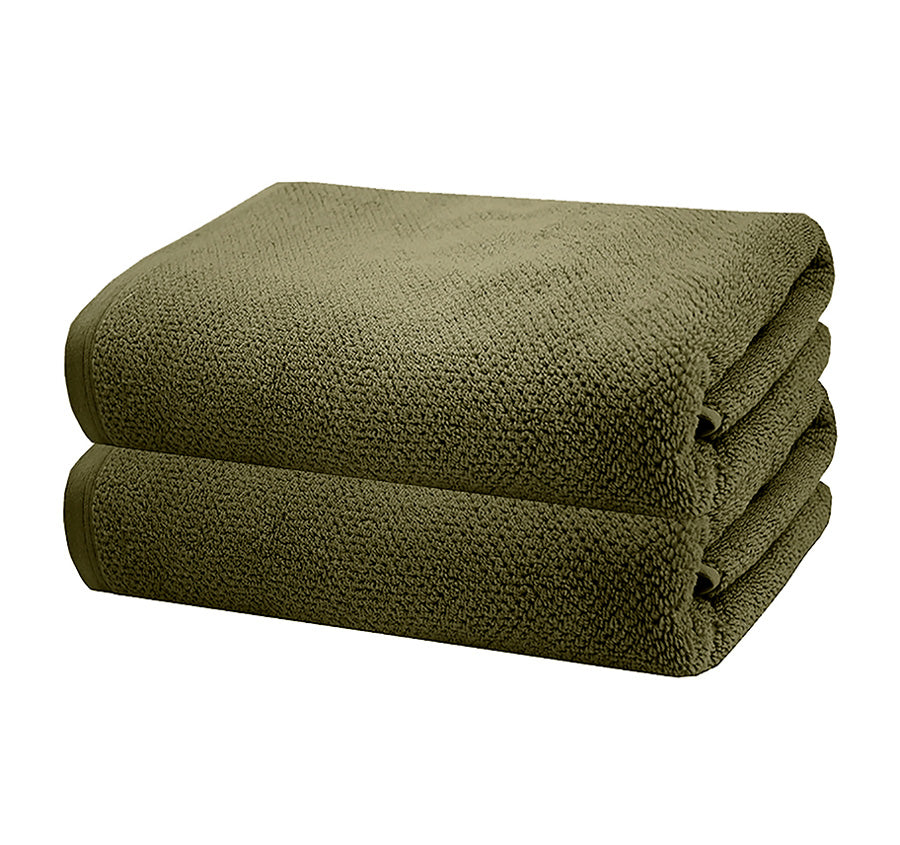 Angove 2 Piece 600GSM Cotton Bath Sheet Set Olive