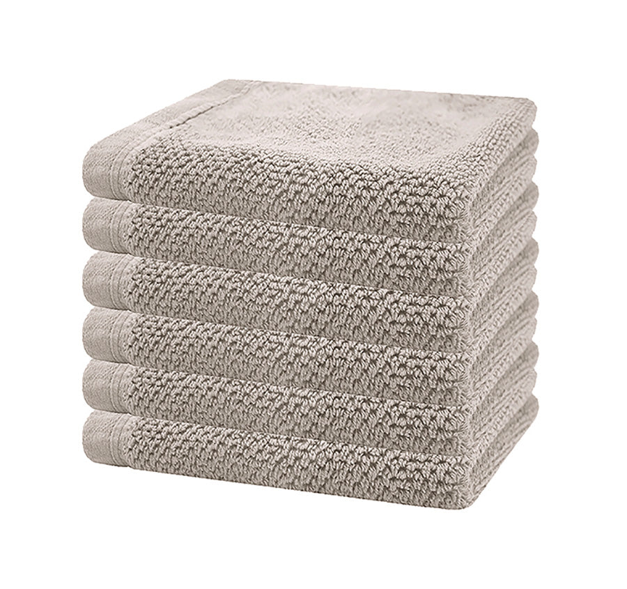 Angove 6 Piece 600GSM Cotton Face Washer Set Pebble