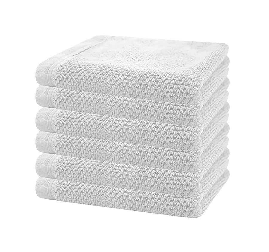 Angove 6 Piece 600GSM Cotton Face Washer Set White