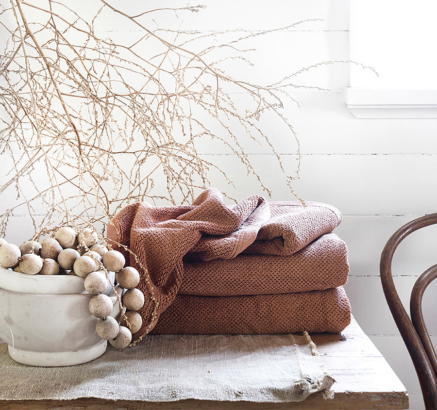 Angove 4 Piece 600GSM Cotton Hand Towel Set Woodrose