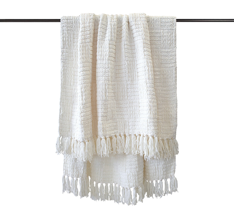 Asha 130x200cm Throw Rug White