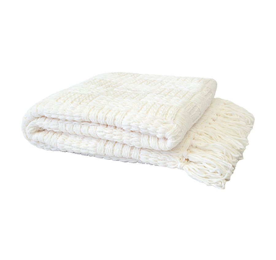 Asha 130x200cm Throw Rug White