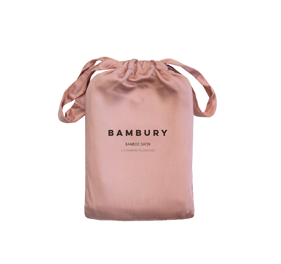Bamboo Satin Standard Pillowcase Pair Rose Pink