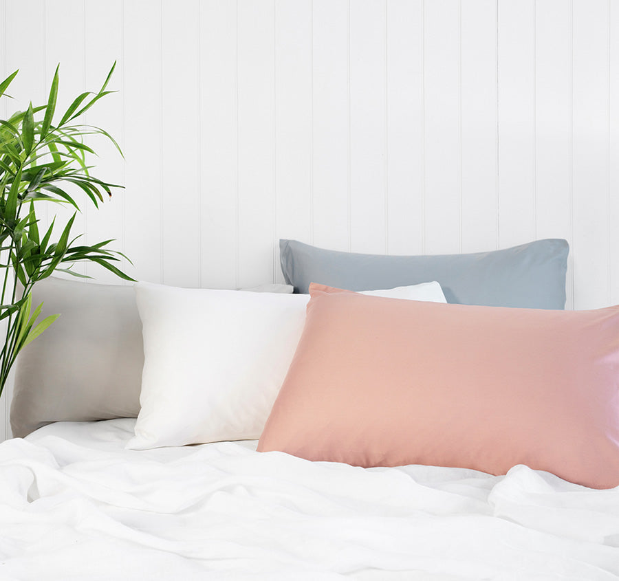 Bamboo Satin Standard Pillowcase Pair Silver