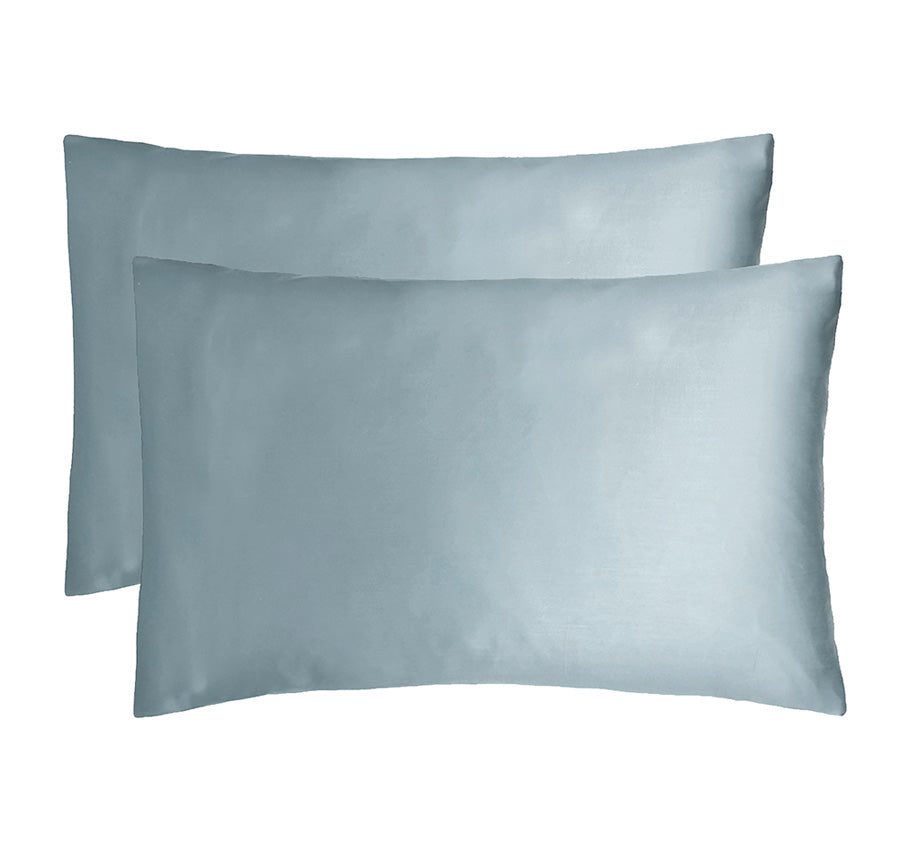 Bamboo Satin Standard Pillowcase Pair Slate Blue