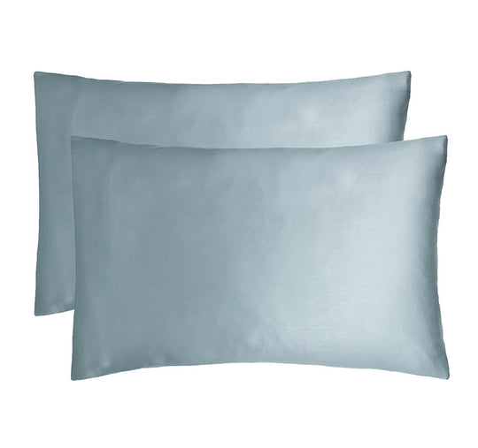 Bamboo Satin Standard Pillowcase Pair Slate Blue