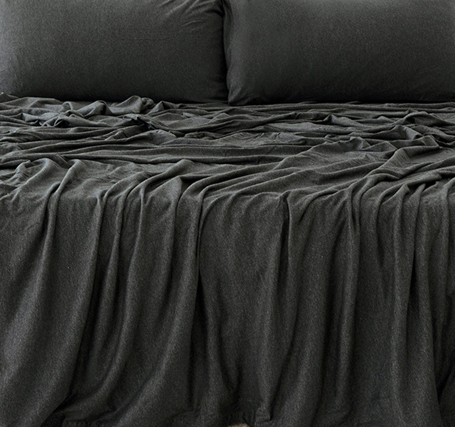 Bed T Organica Mega Sheet Set Range Charcoal