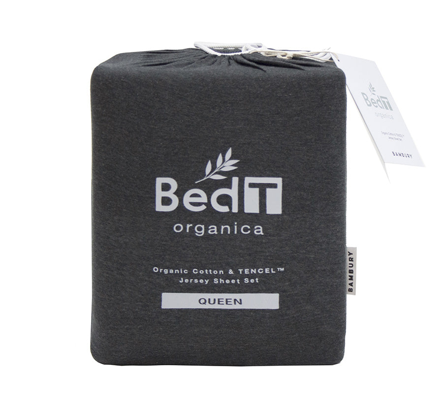 Bed T Organica Mega Sheet Set Range Charcoal
