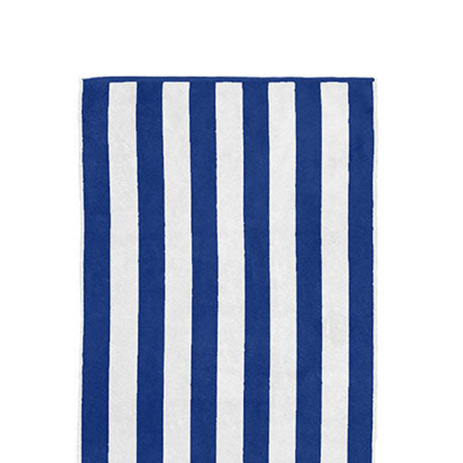 Cabana Stripe Upcycled Cotton 75x150cm Beach Towel Blue