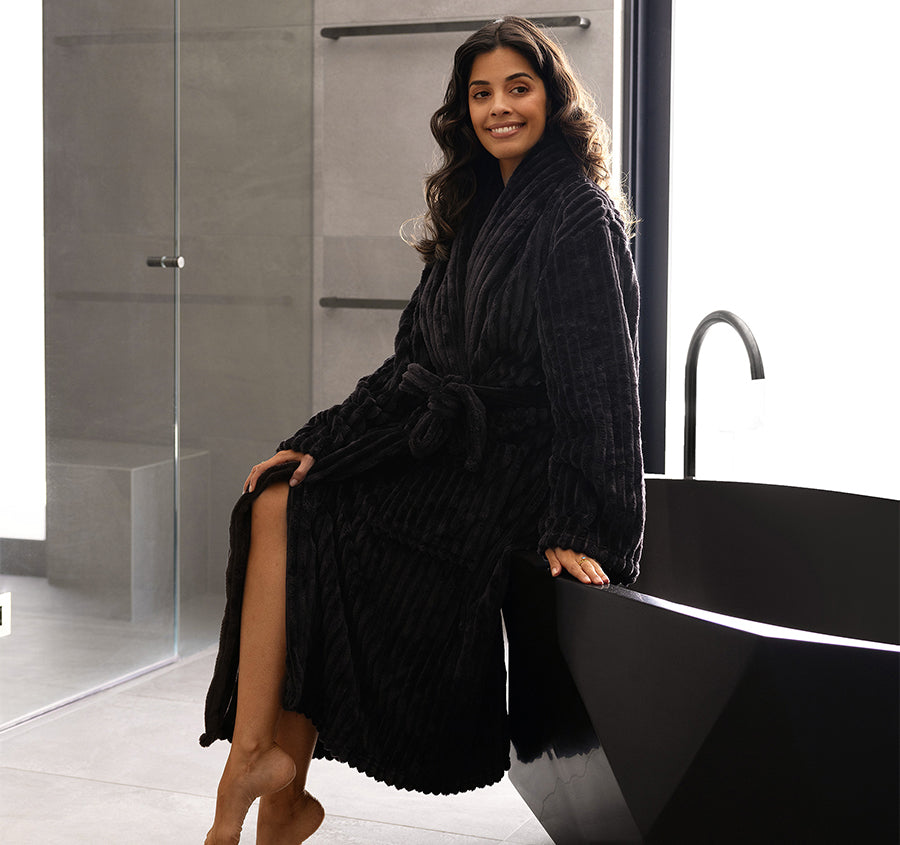 Channel Bathrobe Range Charcoal