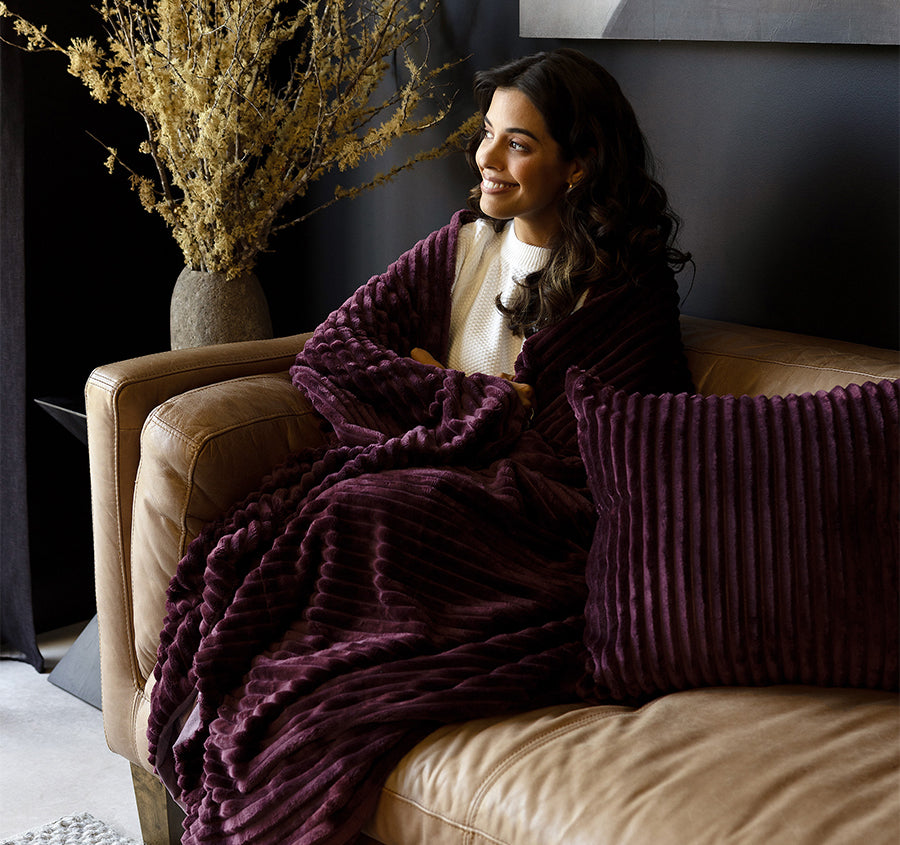 Channel 50x50cm Filled Cushion Plum