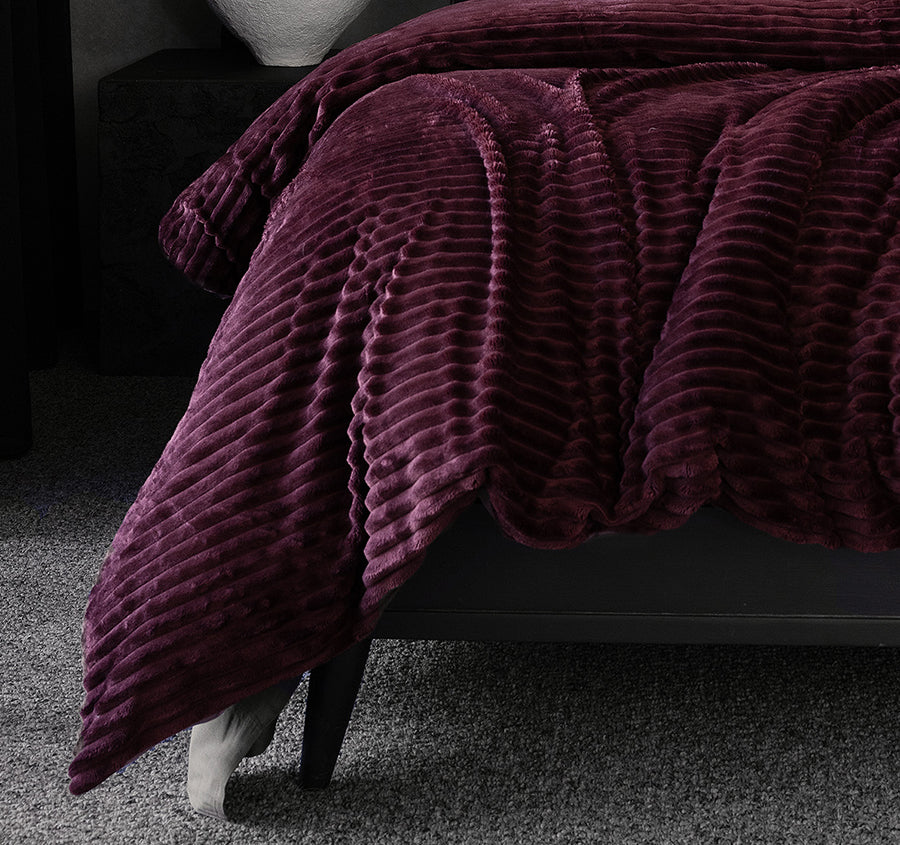 Channel Quilt Cover Set Range Plum