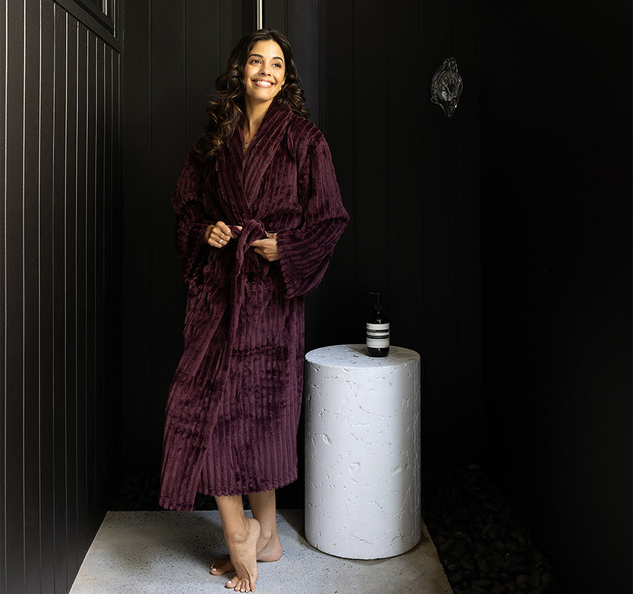 Channel Bathrobe Range Plum