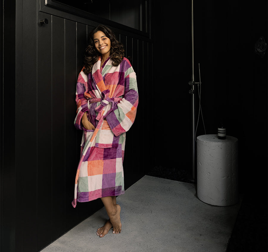 Charlie Ultraplush Bathrobe Range Sherbet
