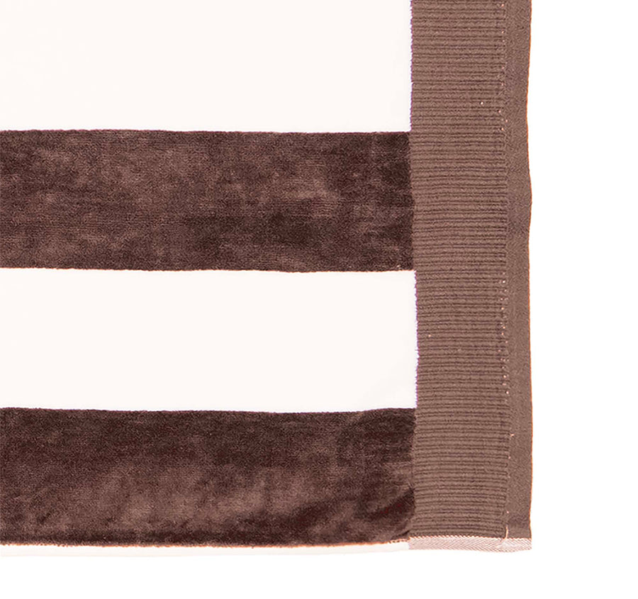 Classic Stripe 95x175cm Beach Towel Cocoa
