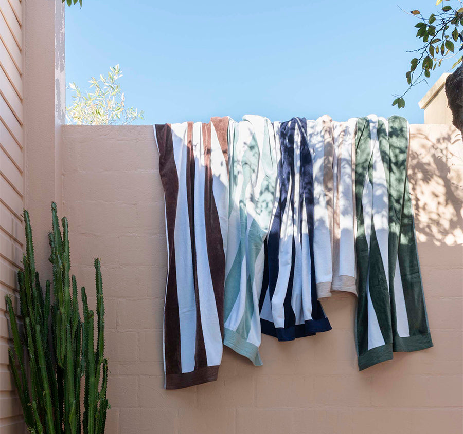 Classic Stripe 95x175cm Beach Towel Cocoa