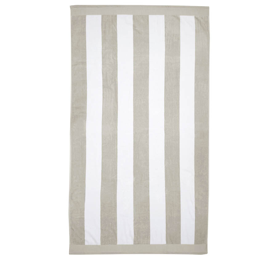 Classic Stripe 95x175cm Beach Towel Pebble