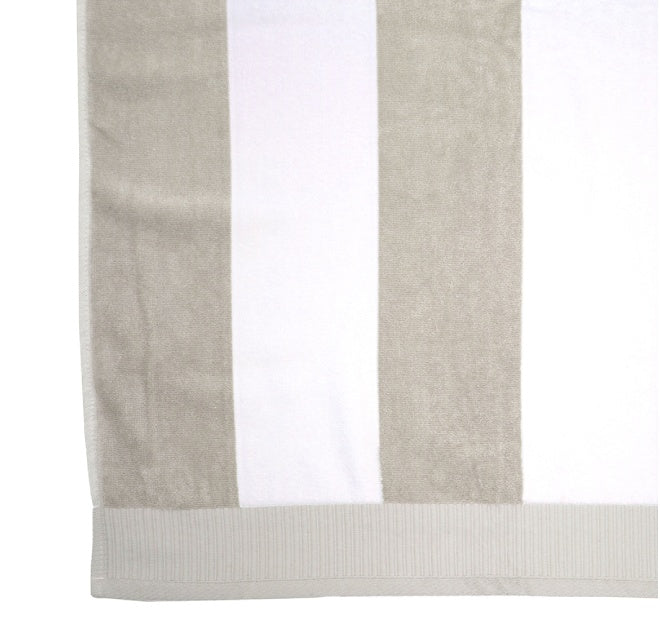Classic Stripe 95x175cm Beach Towel Pebble