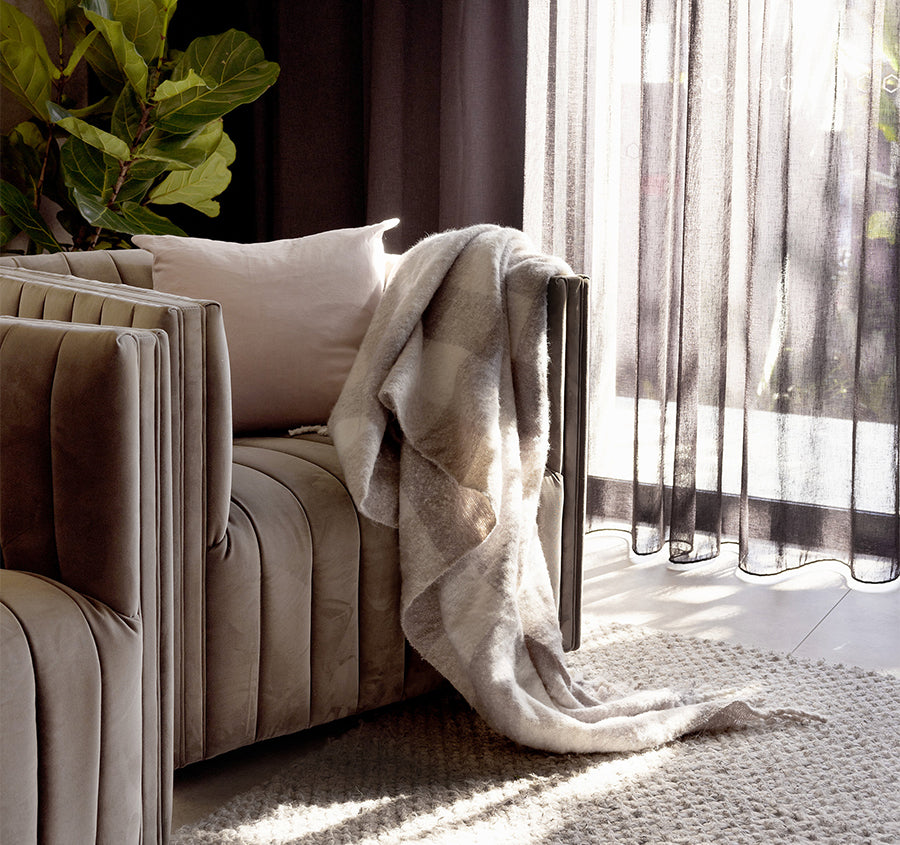 Cosmo 130x200cm Throw Rug Stone