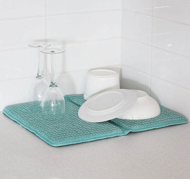 Microfibre Deluxe Dish Drying Mat Wasabi