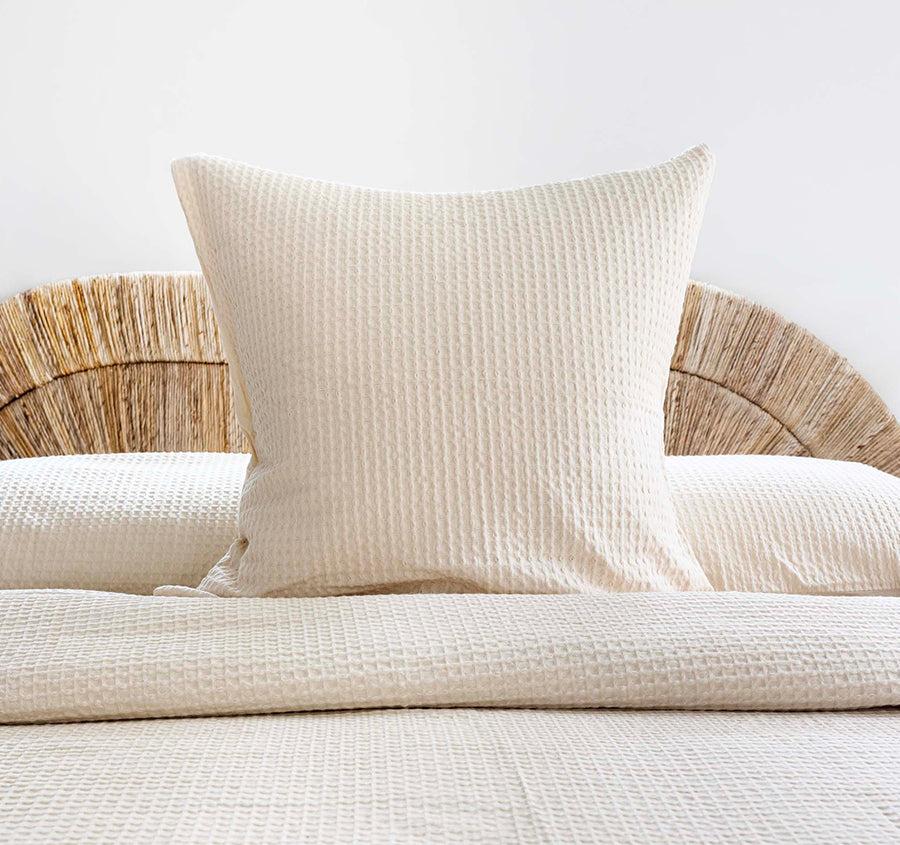 Dorset Waffle European Pillowcase Stone
