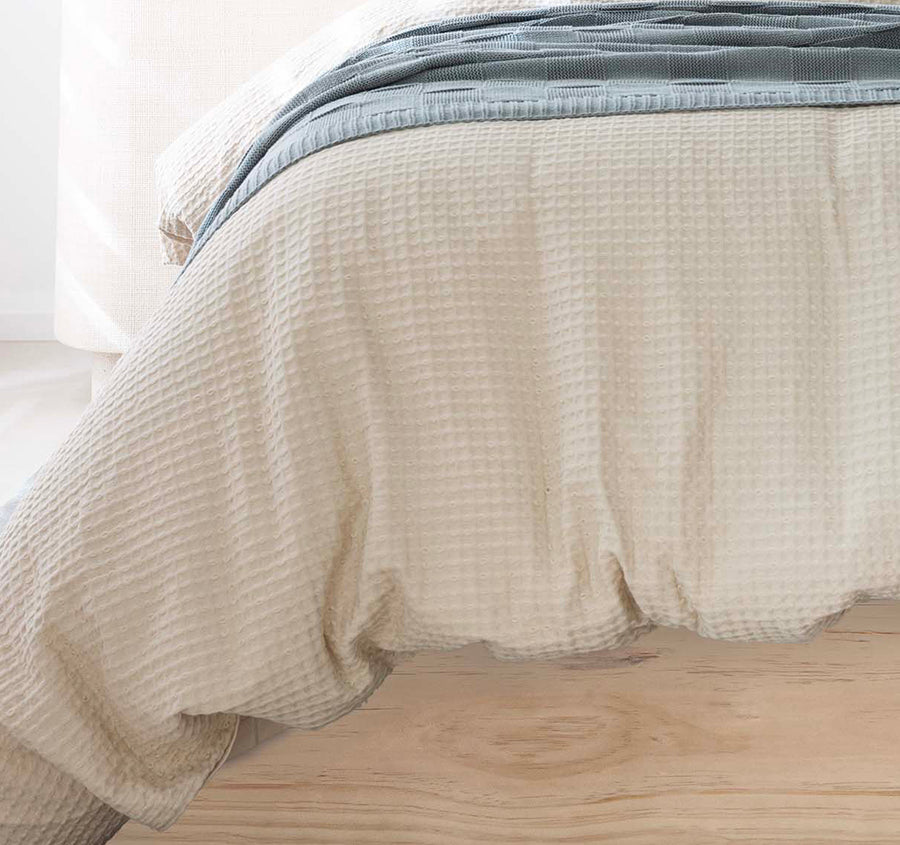 Dorset Waffle Quilt Cover Set Range Stone