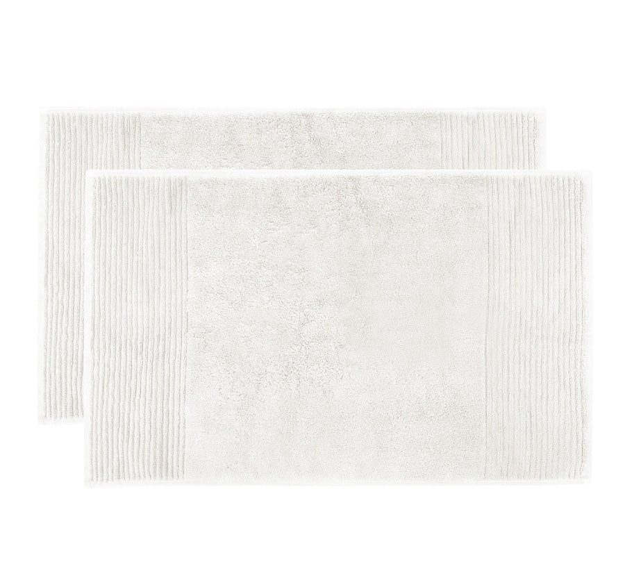 Elvire 2 Piece 800GSM Cotton Bath Mat Set Chalk White