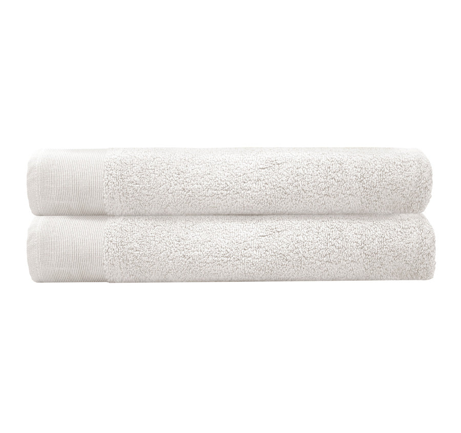 Elvire 2 Piece 600GSM Cotton Bath Sheet Set Chalk White