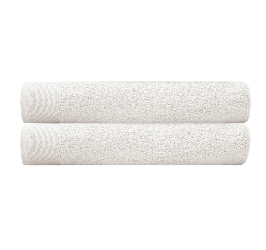 Elvire 2 Piece 600GSM Cotton Bath Towel Set Chalk White